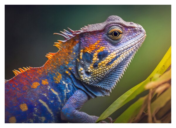 Staklena slika - Obojena iguana (70x50 cm)