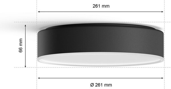 Stropne Svjetiljka Philips Hue, Philips Hue, prigušiv, Crno, Dnevna soba, Metal, Moderan