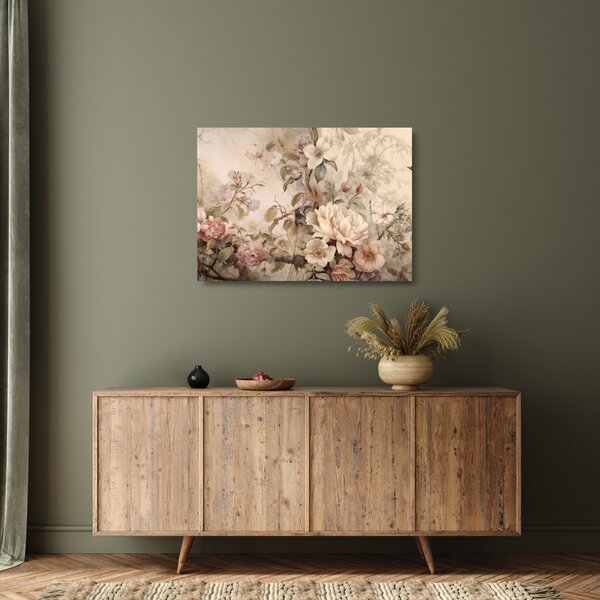 Staklena slika - Vintage slika ptica (70x50 cm)