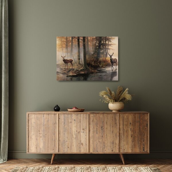 Staklena slika - Vintage slika divljih životinja (70x50 cm)