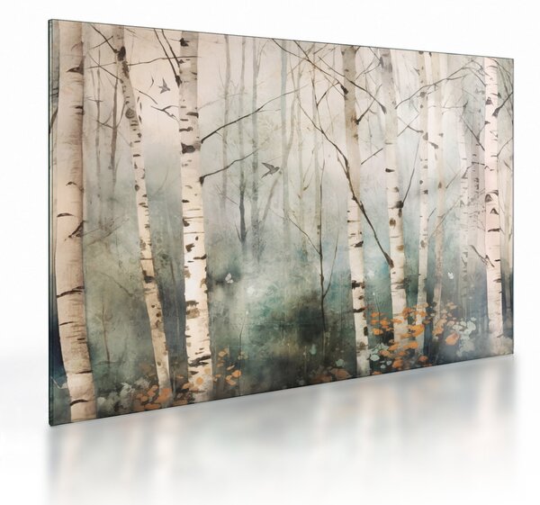 Staklena slika - Crtanje uzorka šume (70x50 cm)