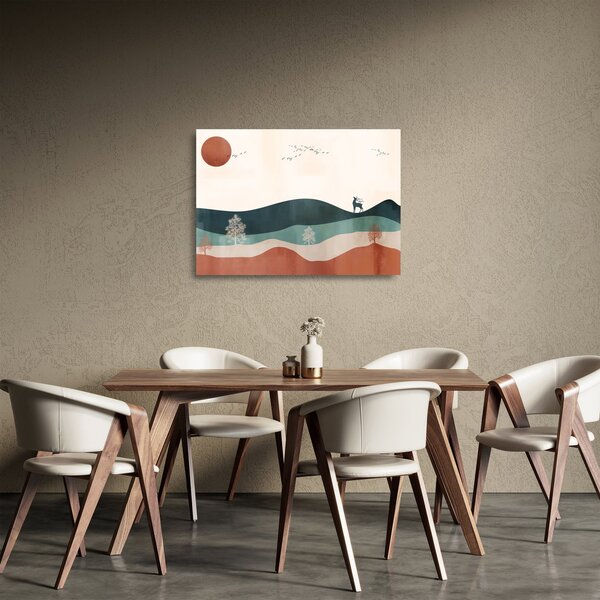 Staklena slika - Ilustrirani krajolik (70x50 cm)