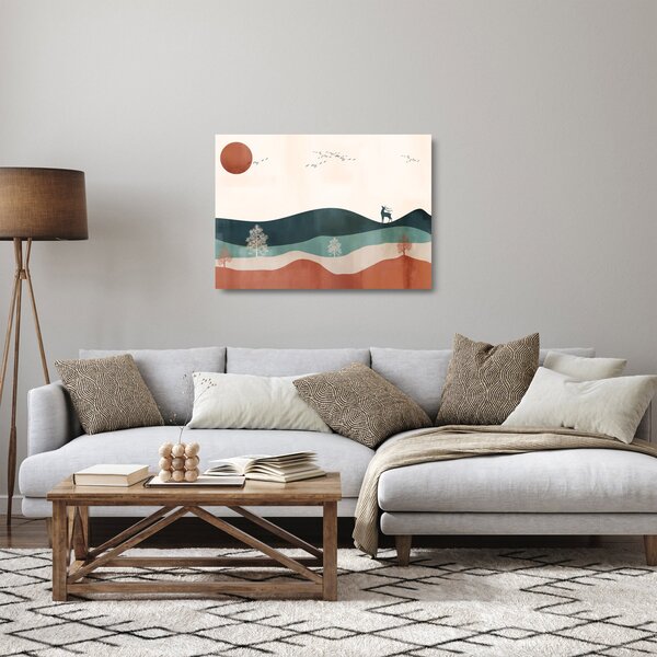 Staklena slika - Ilustrirani krajolik (70x50 cm)