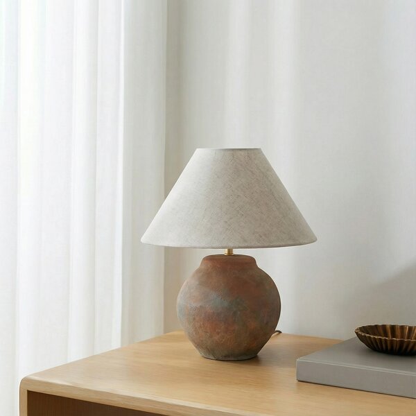 Stolne Lampa Lucande, Thalorin, Smeđa / hrđa, Dnevna soba, Keramika, Skandinavski