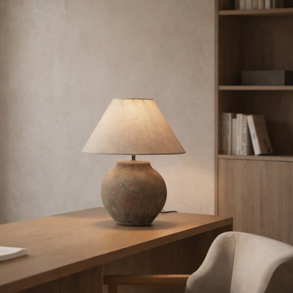 Stolne Lampa Lucande, Thalorin, Smeđa / hrđa, Dnevna soba, Keramika, Skandinavski