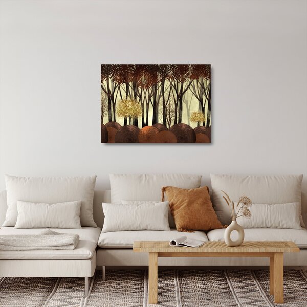 Staklena slika - Dekorativna šuma (70x50 cm)