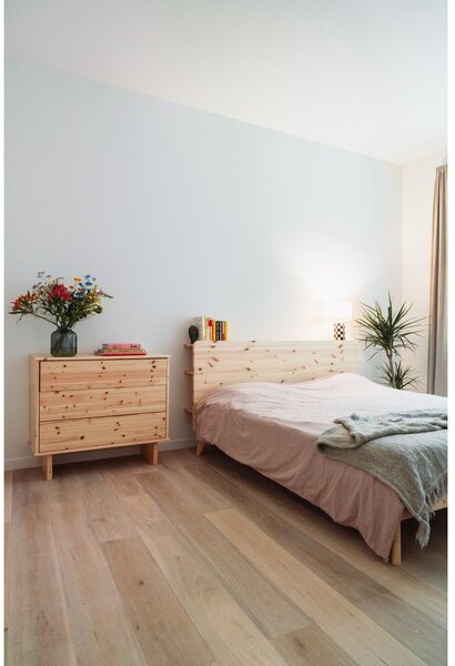 Smeđi bračni krevet od borovine s podnicom 180x200 cm Retreat - Karup Design