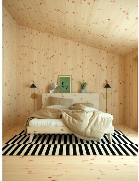 Smeđi bračni krevet od borovine s podnicom 180x200 cm Retreat - Karup Design