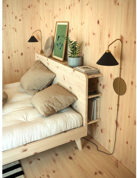 Smeđi bračni krevet od borovine s podnicom 180x200 cm Retreat - Karup Design