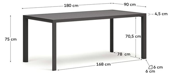 Vrtni blagovaonski stol 90x180 cm Culip - Kave Home