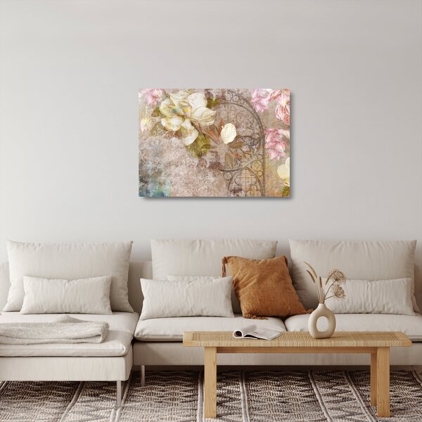 Staklena slika - Cvjetni ukras (70x50 cm)