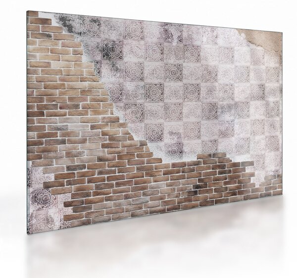 Staklena slika - Zid od cigli (70x50 cm)