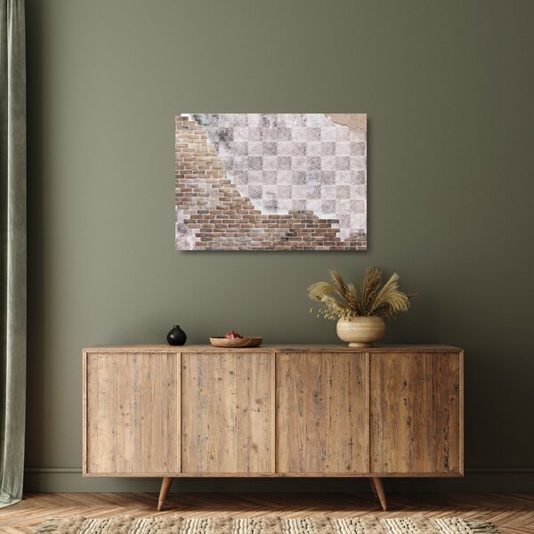 Staklena slika - Zid od cigli (70x50 cm)