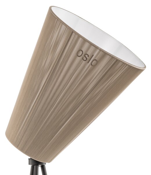 Podne Lampa Northern, Oslo Wood, prigušiv, Crno, Dnevna soba, Tkanina / tekstil, Dizajn
