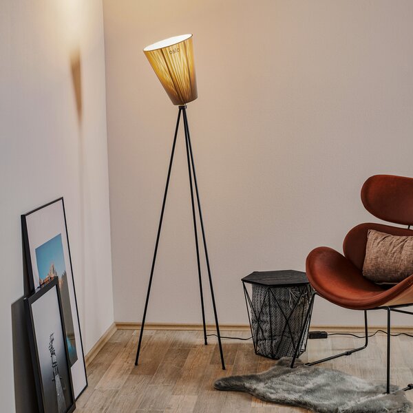Podne Lampa Northern, Oslo Wood, prigušiv, Crno, Dnevna soba, Tkanina / tekstil, Dizajn