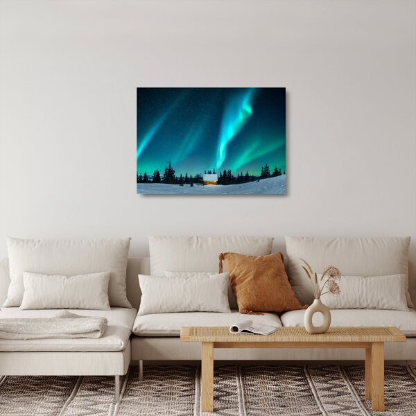 Staklena slika - polarna svjetlost (70x50 cm)