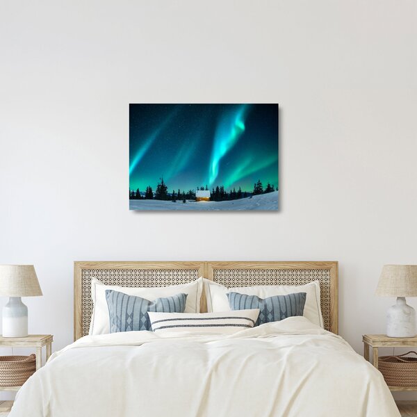 Staklena slika - polarna svjetlost (70x50 cm)