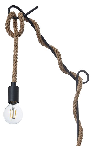 Podne Lampa Lucande, Ropina, Crno, Dnevna soba, Metal, Vintage