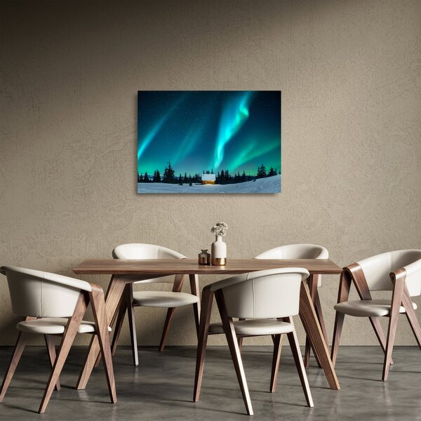 Staklena slika - polarna svjetlost (70x50 cm)