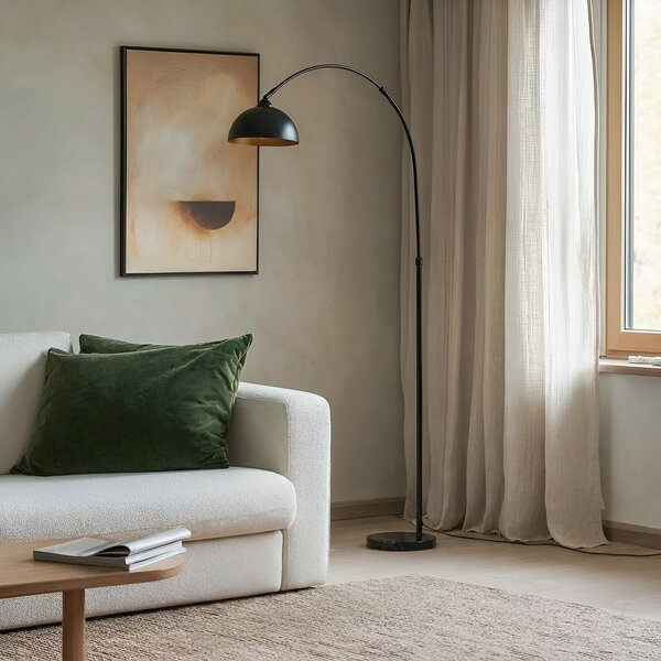Podne Lampa Lindby, Tonka, Crno, Dnevna soba, Metal, Moderan