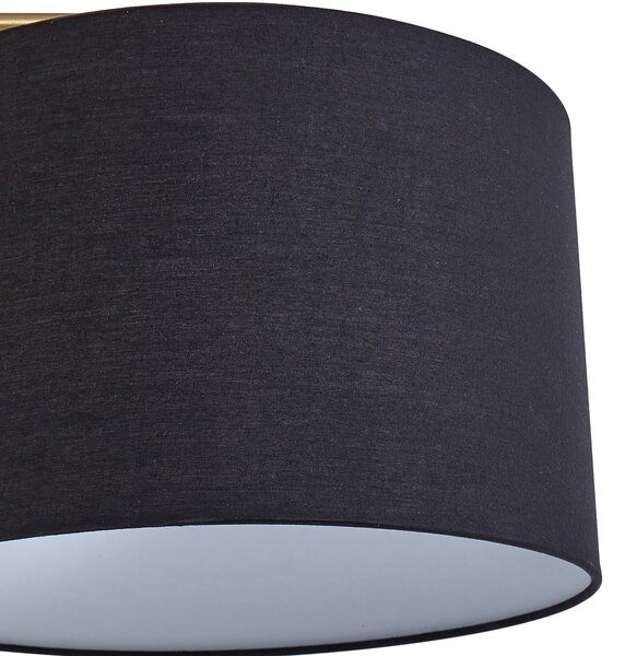 Podne Lampa Lindby, Hillary, Crno, Dnevna soba, Tkanina / tekstil, Moderan