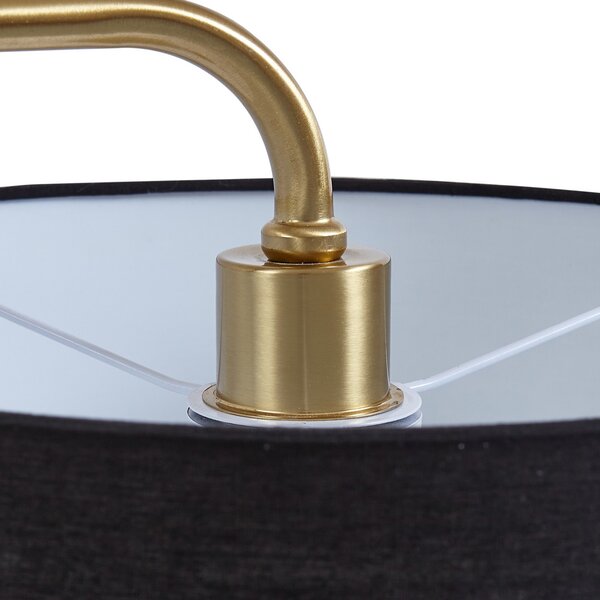 Podne Lampa Lindby, Hillary, Crno, Dnevna soba, Tkanina / tekstil, Moderan