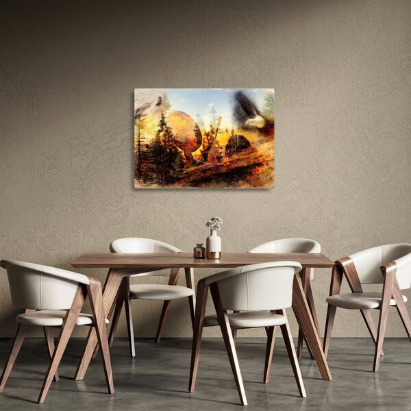 Staklena slika - Šamanski motiv (70x50 cm)