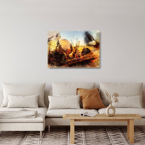 Staklena slika - Šamanski motiv (70x50 cm)