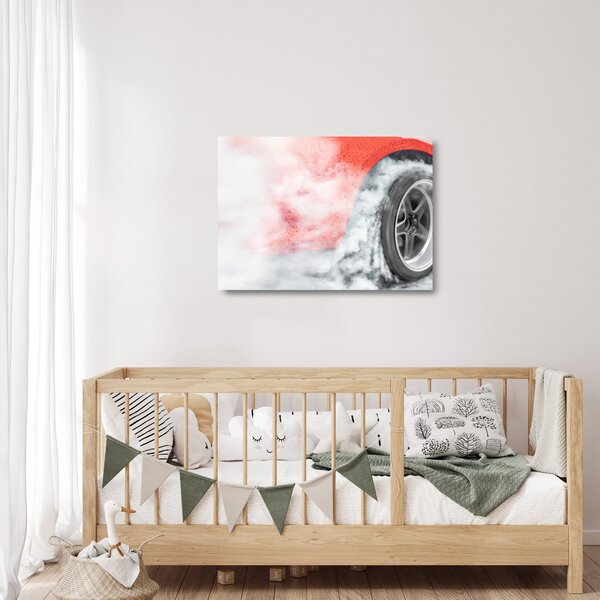 Staklena slika - Trkači automobil (70x50 cm)