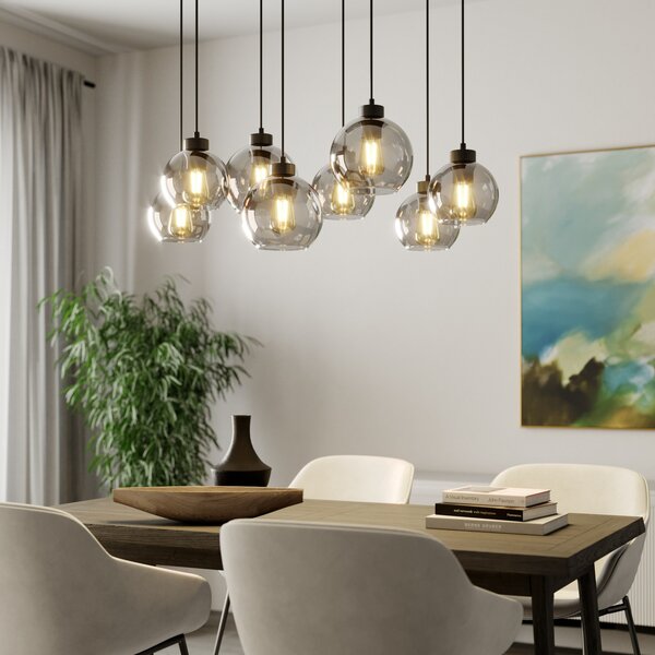 Viseće Svjetiljka TK Lighting, Cubus, prigušiv, Sivo, Dnevna soba, Staklo, Moderan