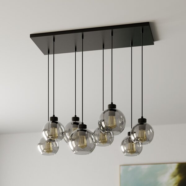 Viseće Svjetiljka TK Lighting, Cubus, prigušiv, Sivo, Dnevna soba, Staklo, Moderan
