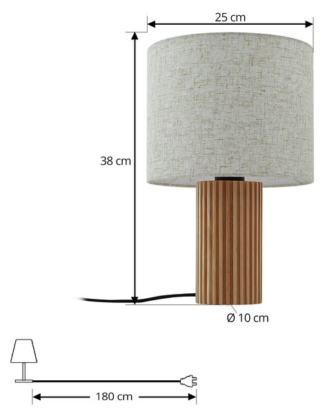 Stolne Lampa Lindby, Kimiko, Drvo, Dnevna soba, Drvo, Skandinavski