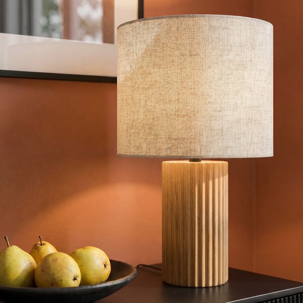 Stolne Lampa Lindby, Kimiko, Drvo, Dnevna soba, Drvo, Skandinavski