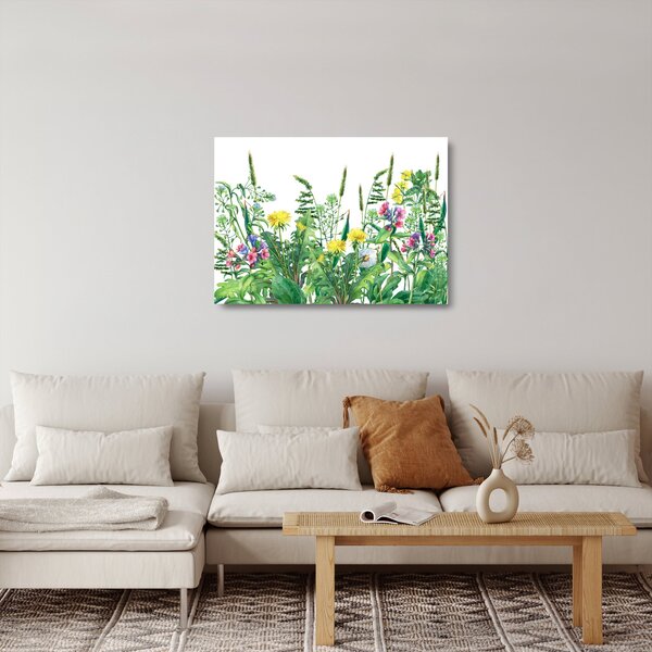 Staklena slika - Slikano livadsko cvijeće (70x50 cm)