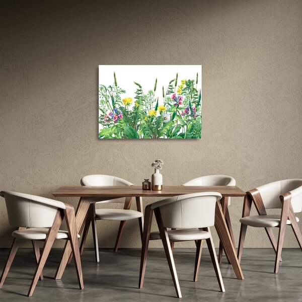 Staklena slika - Slikano livadsko cvijeće (70x50 cm)