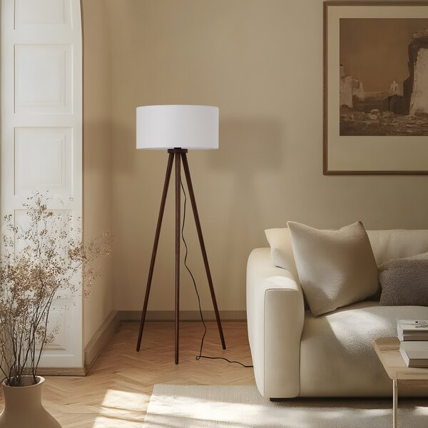 Podne Lampa Lindby, Charlia, Drvo, Dnevna soba, Tkanina / tekstil, Skandinavski