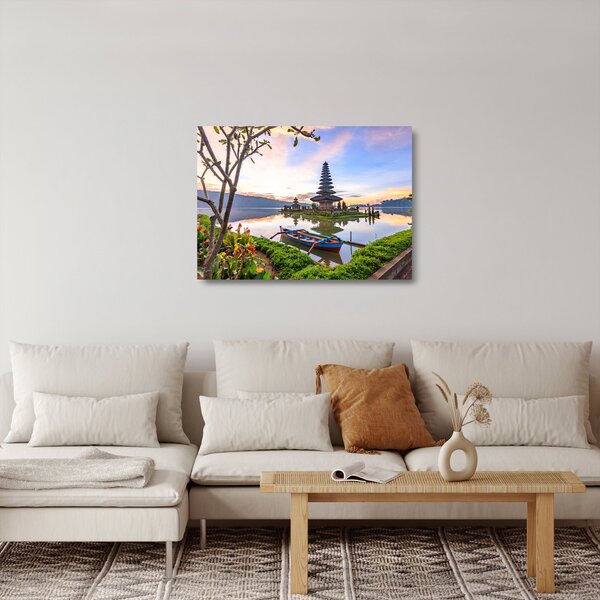 Staklena slika - Hram Pura Bratan (70x50 cm)