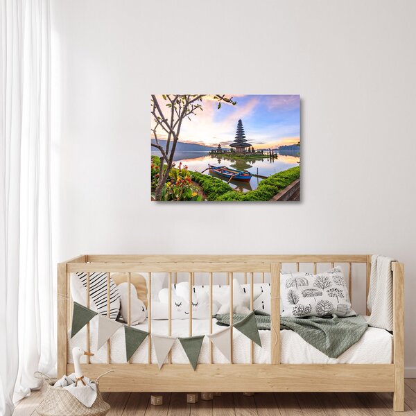Staklena slika - Hram Pura Bratan (70x50 cm)