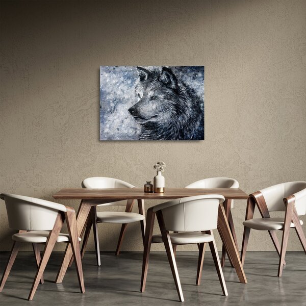 Staklena slika - Crtani vuk (70x50 cm)