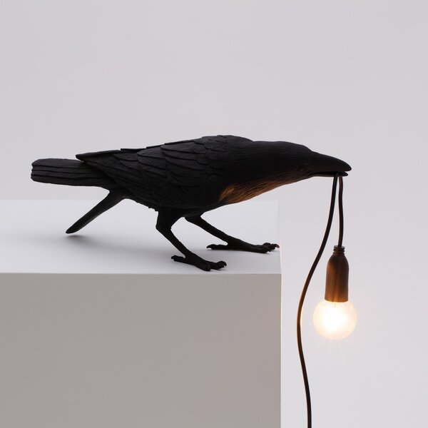 Stolne Lampa SELETTI, Bird Lamp, Crno, Dnevna soba, Plastika, Dizajn