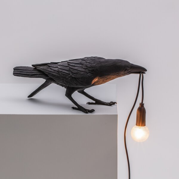 Stolne Lampa SELETTI, Bird Lamp, Crno, Dnevna soba, Plastika, Dizajn