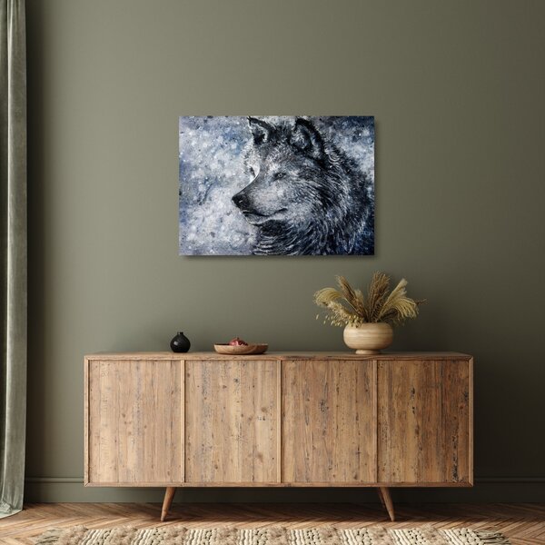 Staklena slika - Crtani vuk (70x50 cm)