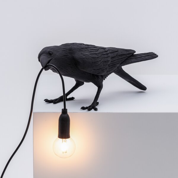 Stolne Lampa SELETTI, Bird Lamp, Crno, Dnevna soba, Plastika, Dizajn
