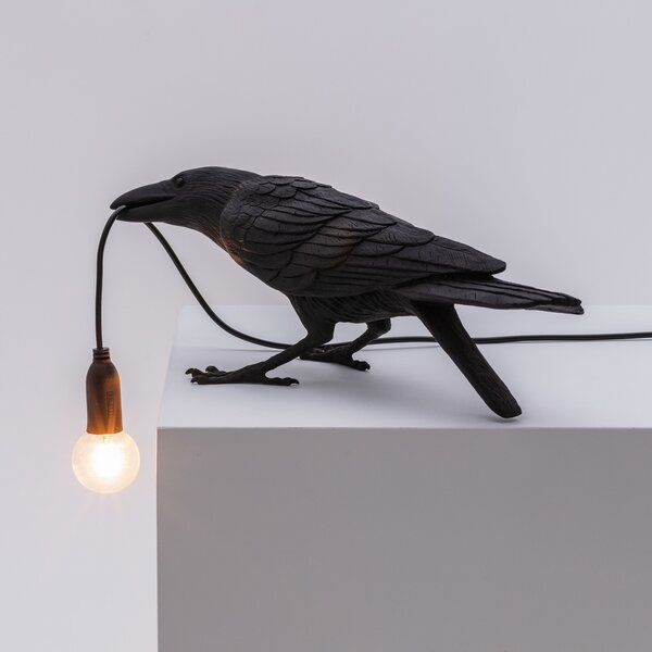 Stolne Lampa SELETTI, Bird Lamp, Crno, Dnevna soba, Plastika, Dizajn