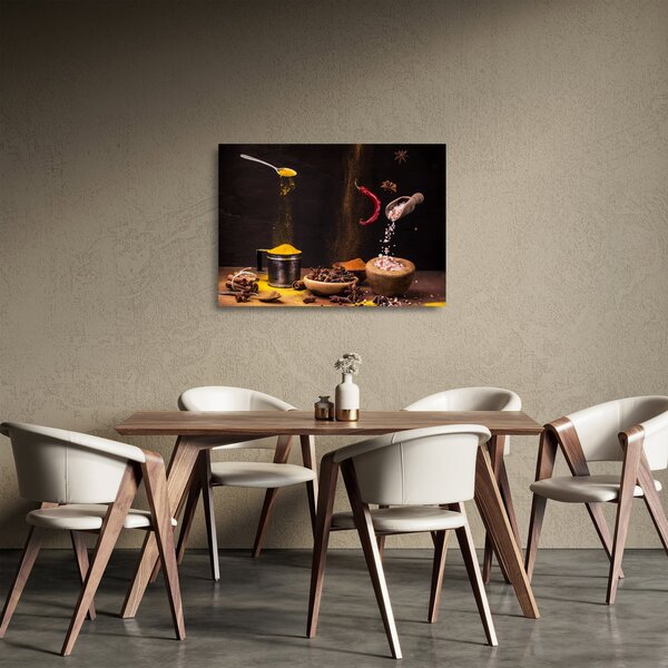 Staklena slika - Začini u pokretu (70x50 cm)