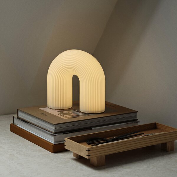 Stolne Lampa ferm LIVING, Vuelta, prigušiv, Bijela, Dnevna soba, Staklo, Dizajn