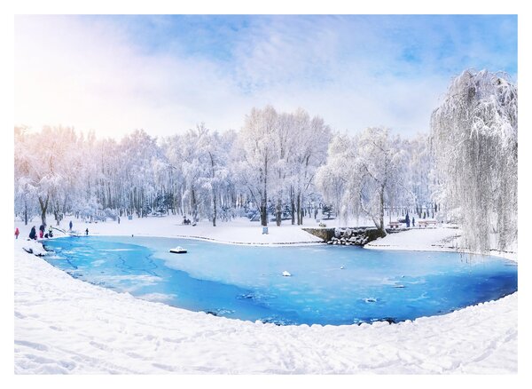 Staklena slika - Ledeno jezero (70x50 cm)