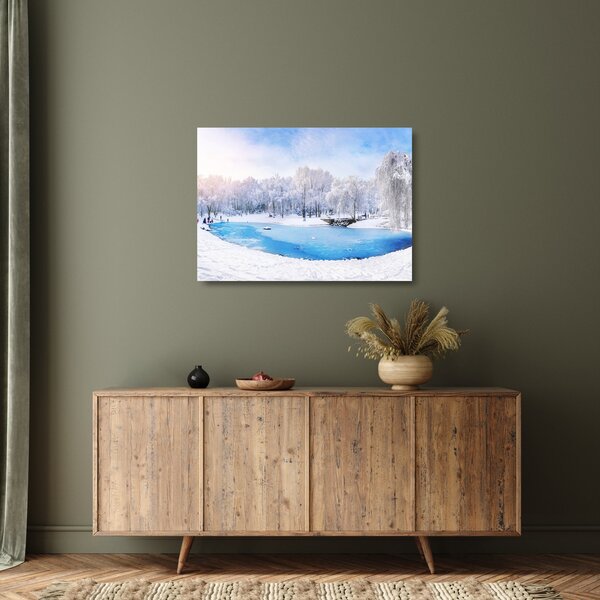 Staklena slika - Ledeno jezero (70x50 cm)