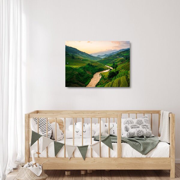 Staklena slika - Rižine terase II. (70x50 cm)