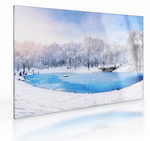 Staklena slika - Ledeno jezero (70x50 cm)